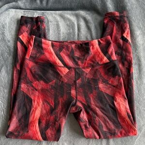 Marika Red and Black Patterned Active Leggings